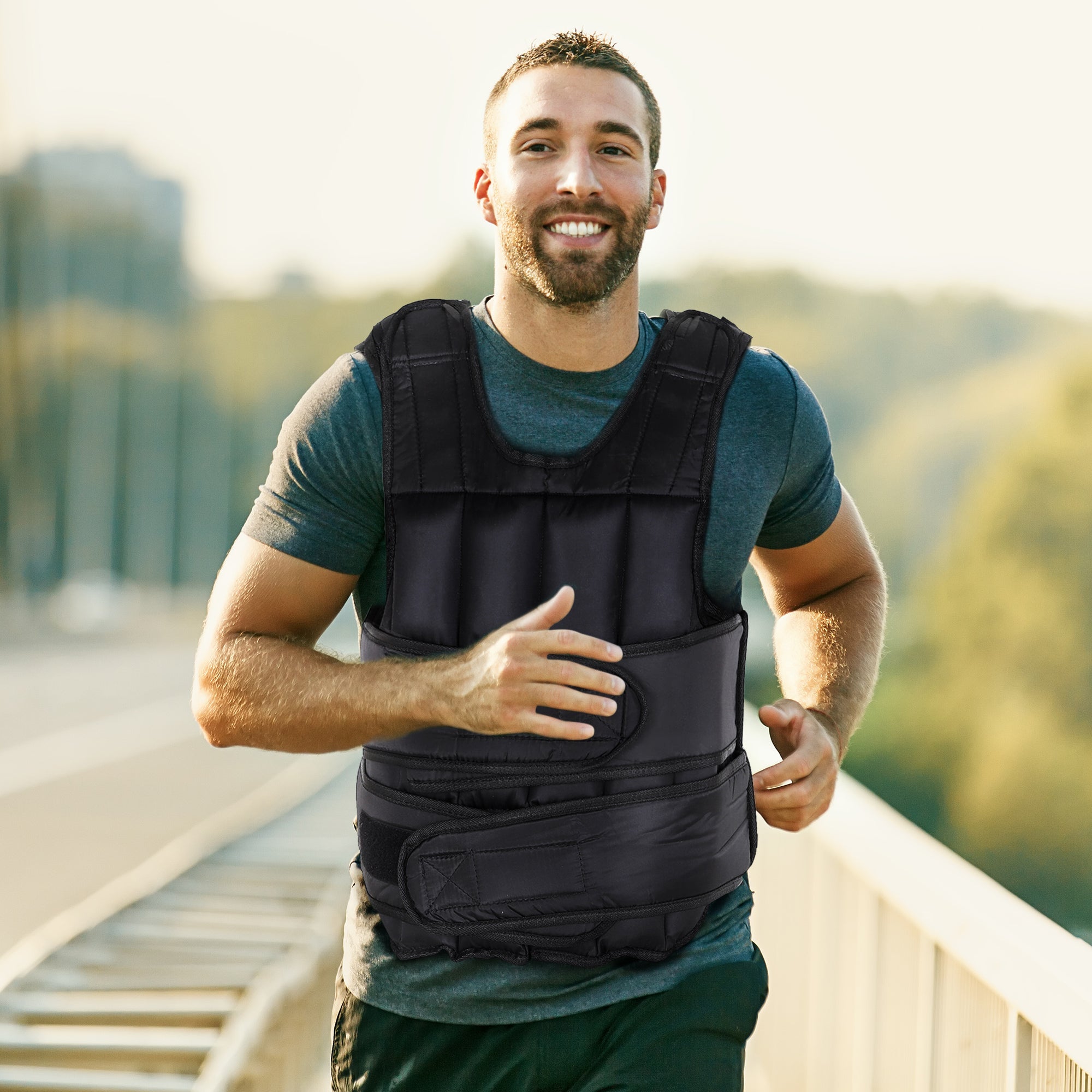20kg Adjustable Metal Sand Weight Vest Black-1